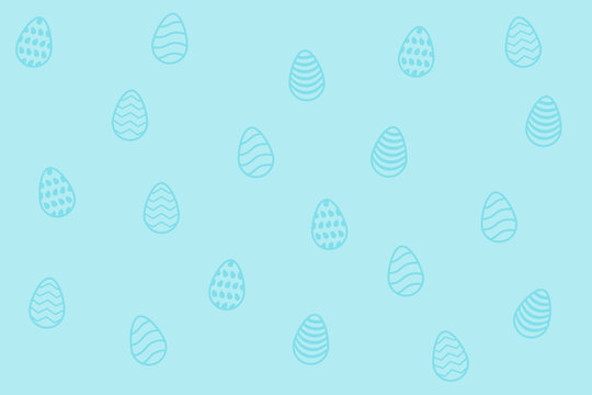 Happy Easter Egg Pattern Blue Background Vector