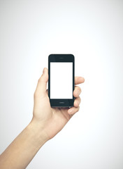 Hand holding mobile smart phone
