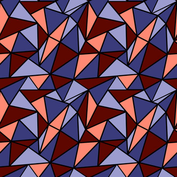 Colorful triangle mosaic seamless pattern
