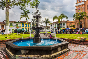 Fototapeta premium Central Park in Marsella, Coffee zone, Colombia