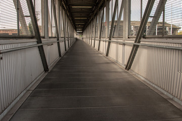 walkway on metal bridge