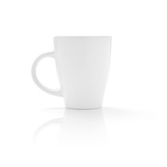 White cup or mug on white background, including clipping path