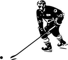 vector illustration of a hockey player