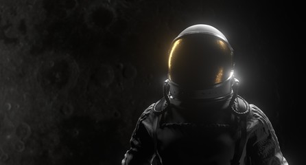 Astronaut Space Black Background - obrazy, fototapety, plakaty