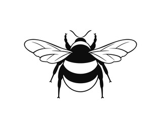 Bumblebee logo. Isolated bumblebee on white background. Wasp
