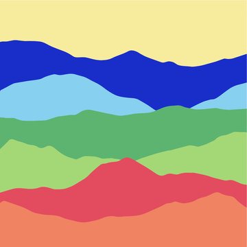 Colorful vector mountain range © VisualStoryteller