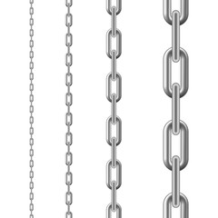 Metallic Chain. Seamless chain isolated on white background. Vector illustration