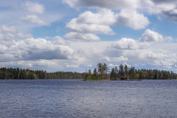 View of the Mellan-Svartsjön lake in Sweden