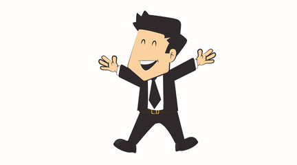 Vector Isolated Illustration of a Happy Man in a Suit