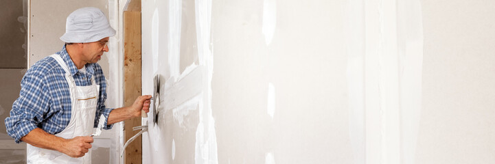 Drywall installation, filling the joints of plaster boards