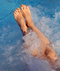 feet during the whirlpool therapy