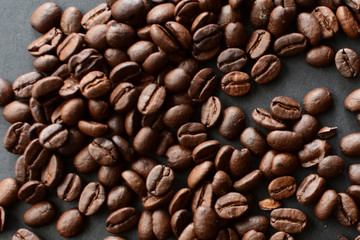 Colombian coffee beans, displayed in containers