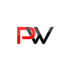 Letter PW Logo Design isolated on white background