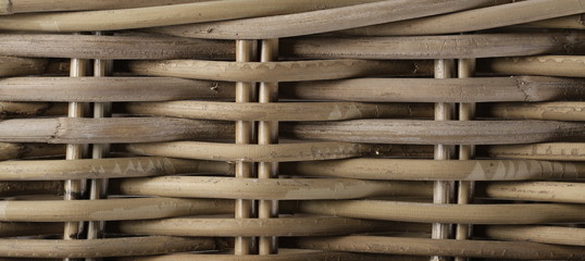Wooden wicker background and texture