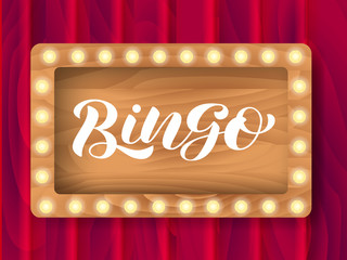 Vector stock illustration. Bingo brush lettering for banner or card.
