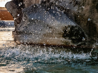 Obraz premium heavy, storm-laden clouds coming over a city in Brazil, a giant cluster of arriving clouds, photographed by drone.