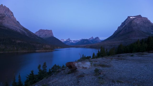 Glacier National Park Summer Sunrise Time Lapse