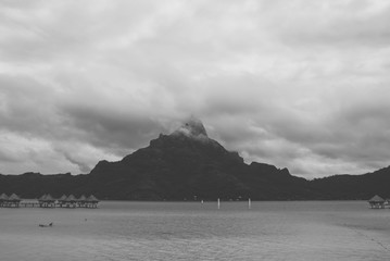 Bora Bora Landscape iinblack and white