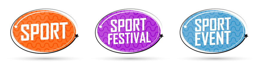 Set Sport banners design template, vector illustration