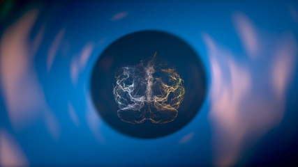 3D brain neurons ruining, causing mental illness personality disorder.