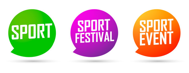 Sport Festival, banner design template, speech bubble,  vector illustration