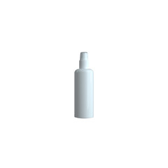 Cosmetic white spray bottle. Cosmetics Product Template for Ads or Magazine Background. Plastic white bottle for deodorant, freshener or medical antiseptic drugs. 3D Rendering 