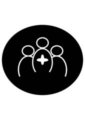 Community medicine sign. Family medicine. Illustration on the theme of health and medicine.