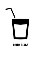 drink glass icon. drink glass sign on a white background. drink glass icon for web and application