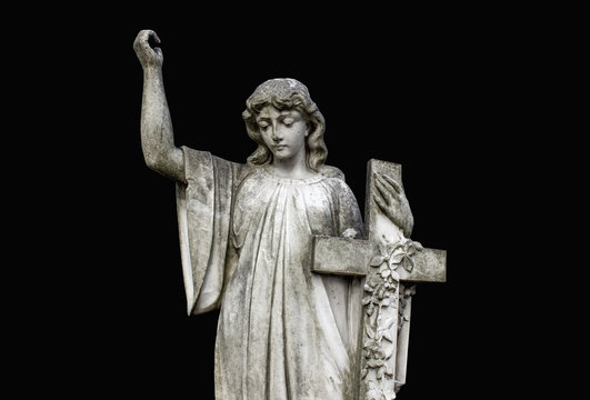 Angel with cross. Suffering and death
