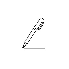 Pen sign line icon on white, vector in modern flat style