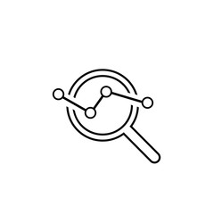 Analysis Line Icon vector on white in modern flat