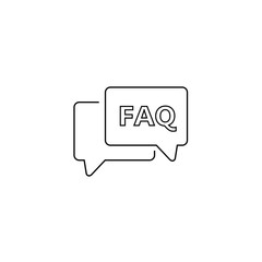 Faq line icon vector illustration in flat style