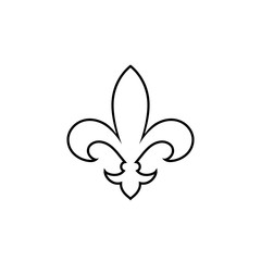 Fleur de lis heraldic line icon. Vector in modern flat
