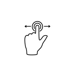 Gesture touch slide vector line icon, Gesture slide vector icon