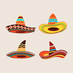 Cinco de Mayo hat or Mexican sombrero hat vector illustration