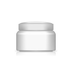 Realistic 3d cream jar mockup isolated on white background