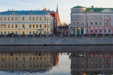 Buildings on the embankment in the center of Moscow