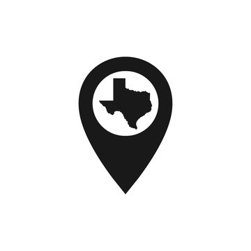 Texas map with Location pin icon vector Illustration