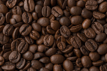 Roasted coffee beans as a background