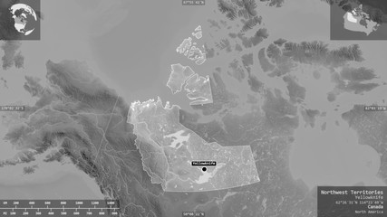 Northwest Territories, Canada - composition. Grayscale