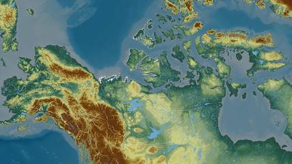 Fototapeta na wymiar Northwest Territories, Canada - outlined. Relief