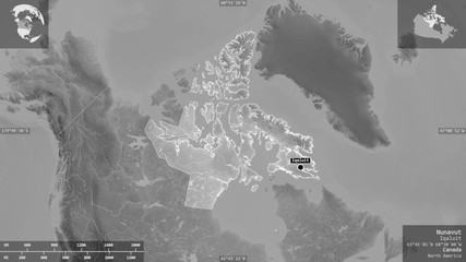 Nunavut, Canada - composition. Grayscale