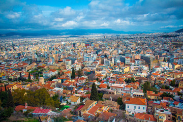 Fototapeta na wymiar Beautiful landscape of the city of Greece Athens