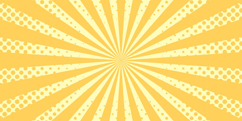 Vector background in comic book style with halftone gradient. Retro pop art design