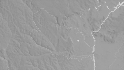 Lobaye, Central African Republic - outlined. Grayscale
