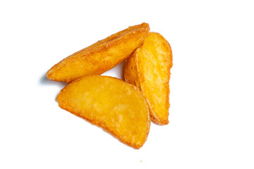 several potato rustic on a white background. Isolate