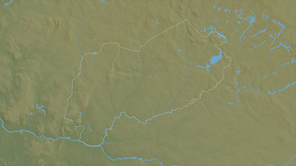 Mbomou, Central African Republic - outlined. Physical