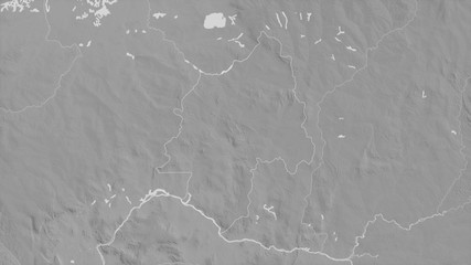 Ouaka, Central African Republic - outlined. Grayscale