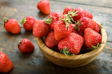 ripe strawberries in a plate