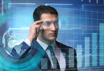 Businessman in future trading concept
